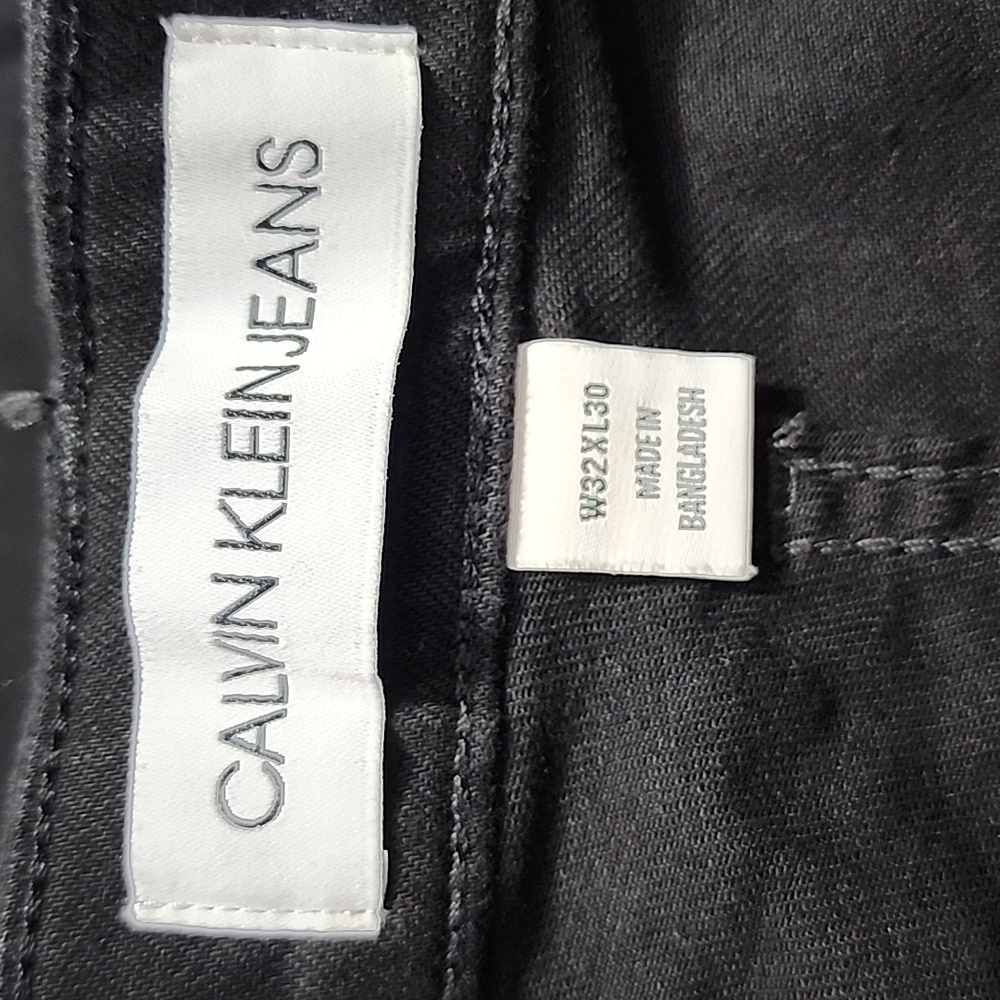 CALVIN KLEIN JEANS MENS DENIM BLACK SLIM JEANS W32 X L30 - Picture 12 of 16
